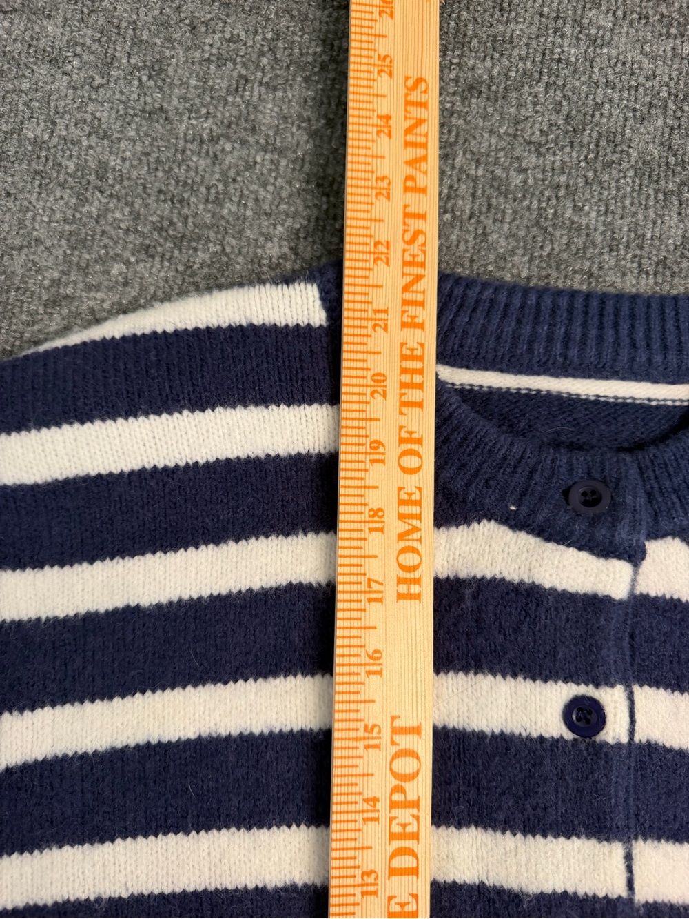 Daily Drills Navy and White Striped Button-Up Cardigan - Picture 4 of 13